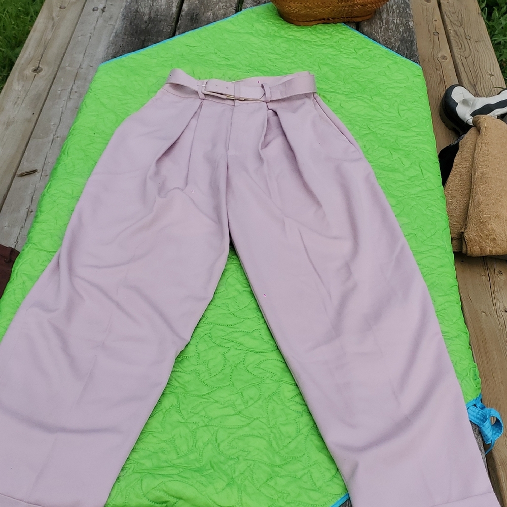 🦋 Vintage Lavender Pleated Pants